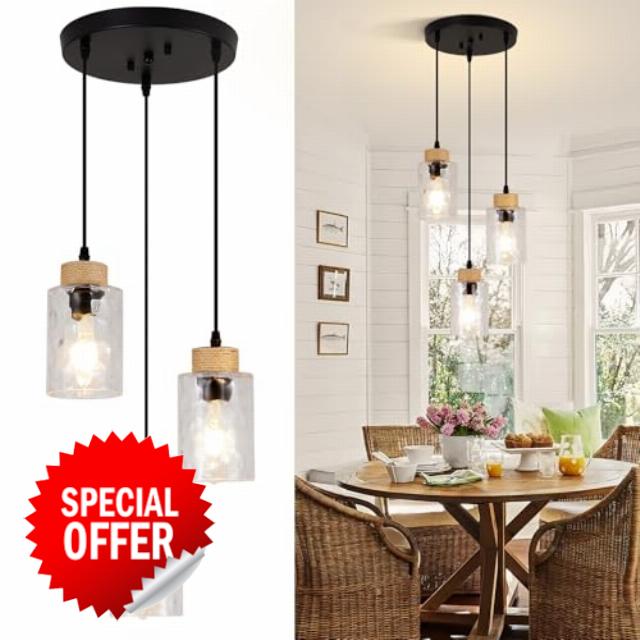 3-Light Pendant Light Fixtures