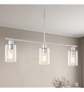 Kitchen Island Lighting, 3 Light Dining Room Chandeliers, Black Pendant Hanging Light Fixture wit...