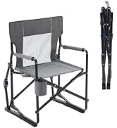 NEWBULIG Portable Folding Rocking Chair for Adults - Outdoor Camping Lawn Beach Seat with Detacha...