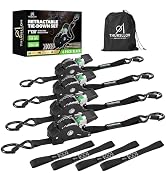 Retractable Ratchet Straps Pink, 1 Inch x 10 Feet ((1,650lb Break Strength)) - Auto Self Retracti...