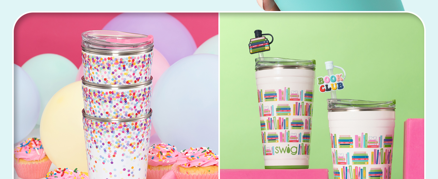 Hand holding tumbler with quote