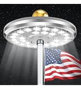 PPQ Flag Pole Light Solar Powered, Luxury Silver 48 LED Flagpole Light 10000h Lifespan for 15-25 ...