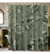 soeeao Dark Brown Vintage Botanical Shower Curtain Tan Floral Shower Curtains for Bathroom Decor ...