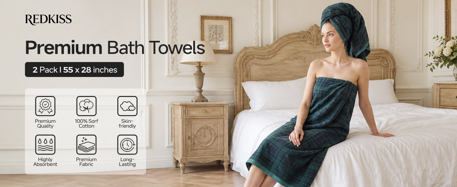 Green bath towel