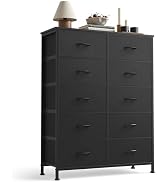 Sweetcrispy 8 Drawer Dresser for Bedroom Large Fabric Storage Tower Organizer Chest of Drawers wi...