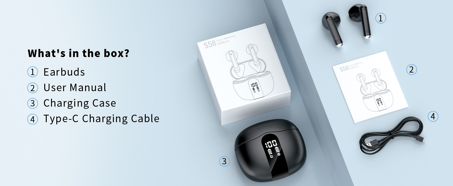 Wireless Earbuds with Noise Cancelling Mic