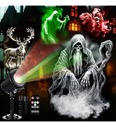 12 in 1 Halloween Projector Lights Outdoor 2025 Upgrade 3D Dynamic Window Indoor Decorations Skul...