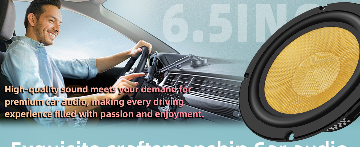 Glass Fiber Cone 6.5 Inch Car Speakers