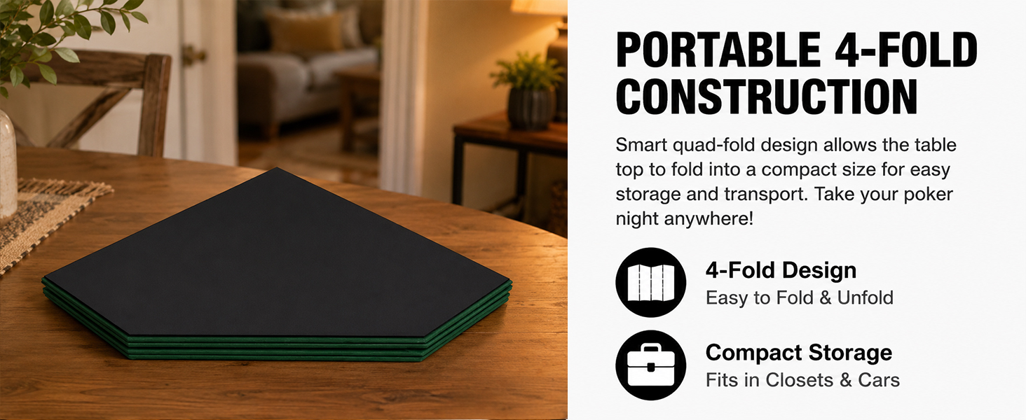 Folding Poker Table Top