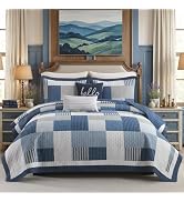 FineStichery 100% Cotton King Quilt Set, King Bedspreads with Pillow Shams, Farmhouse Patchwork P...