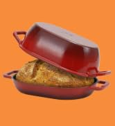 Northriver Casting 5 Qt Oval Cast Iron Dutch Oven for Bread Baking – 12"x8" Pre-Seasoned Combo Co...