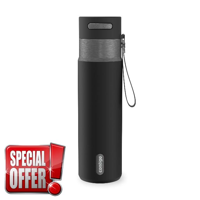 Contigo AutoSeal 24 oz Stainless Steel Vacuum-Insulated Water Bottle with Leakproof Push-Button Spout & Lock