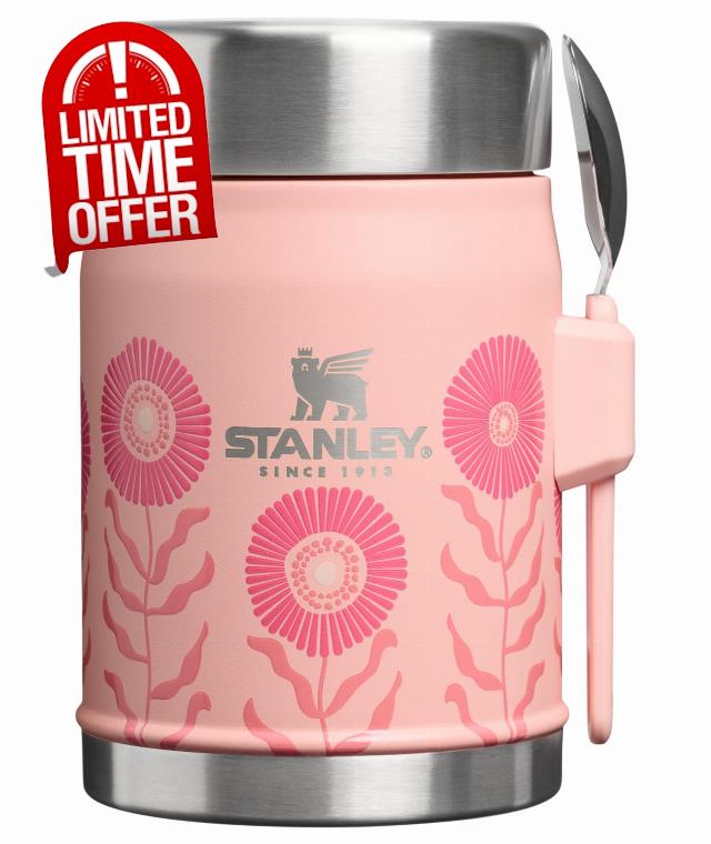 STANLEY Classic Food Jar and Spork 14 oz | Vacuum Insulated Food Container | Wide Mouth Screw On | Packable for Travel | Stainless Steel with Leakproof Lid | BPA-Free | Sorbet Garde