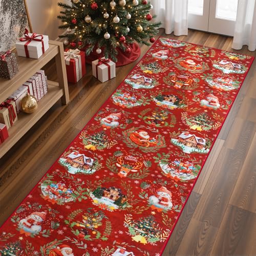 Non Slip Washable Red Kitchen Runner Rug