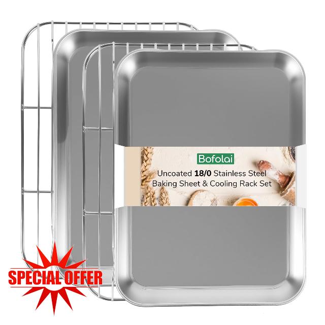 18/0 Stainless Steel Baking Sheet with Cooling Rack