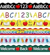 Whaline 69Ft Summer Glitter Bulletin Board Borders 5 Designs Yellow Black Bee Theme Decoration Tr...