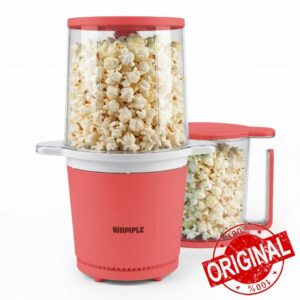 Air Popper Popcorn Machine - 10-Cup Air Pop Popcorn Maker with Measuring Cup - Hot Air Popped Oil-Free Compact Popcorn Popper - Movie Nights & Parties - Red