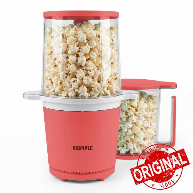 Air Popper Popcorn Machine - 10-Cup Air Pop Popcorn Maker with Measuring Cup - Hot Air Popped Oil-Free Compact Popcorn Popper - Movie Nights & Parties - Red