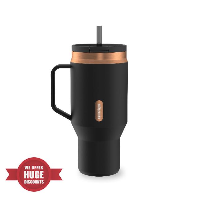 Contigo SnapSeal 30 oz Stainless Steel Vacuum-Insulated Tumbler with Handle & Reusable Straw
