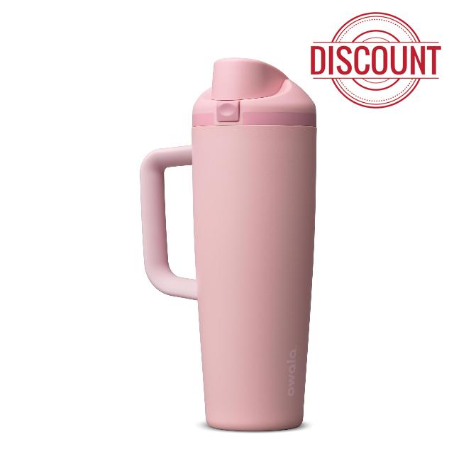 Owala FreeSip Tumbler Stainless Steel Water Bottle 30 oz Rose Quartz | Triple-Layer Insulation | Leak-Proof Lid with Push-Button | Double Threaded Lid for Left and Right Handed Drinking