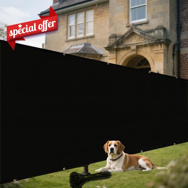 170GSM Fence Privacy Screen Heavy Duty Fence Cover Shade Netting Garden Wall Backyard Wind Screen Fence (Black