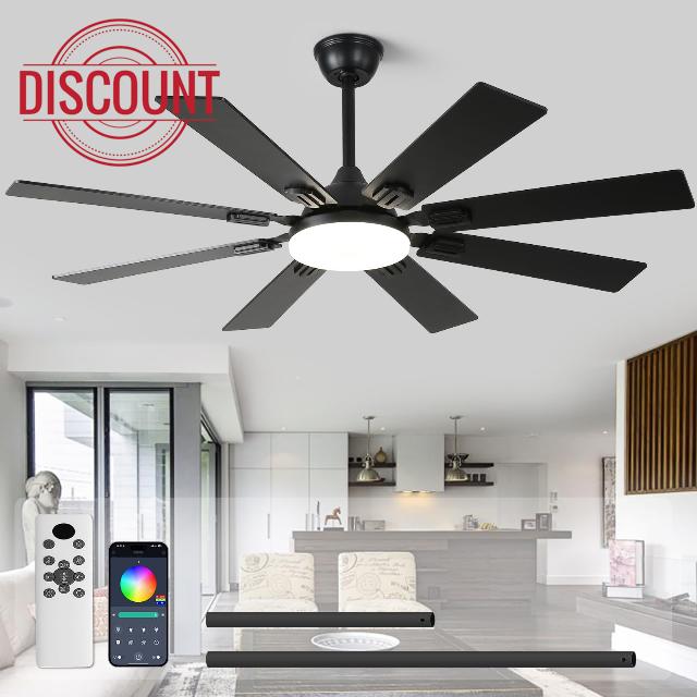 52" Ceiling Fans with Lights and Remote