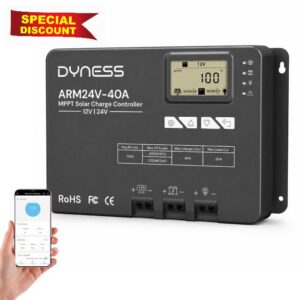 Dyness MPPT Solar Charge Controller with Bluetooth APP Control 40A 12V/24V                                                          LCD Display