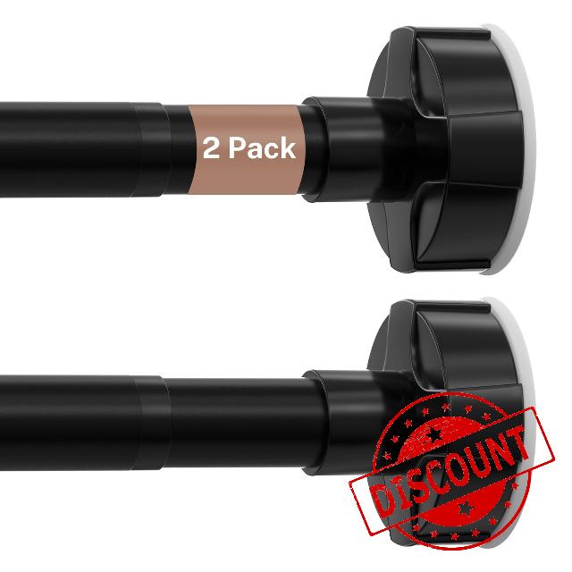 2 Pack Tension Curtain Rod No Drill Adjustable 30-43 Inch