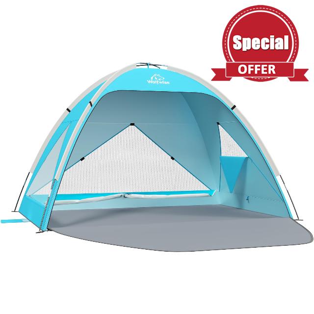 Wolfwise Portable Beach Tent Sun Shelter