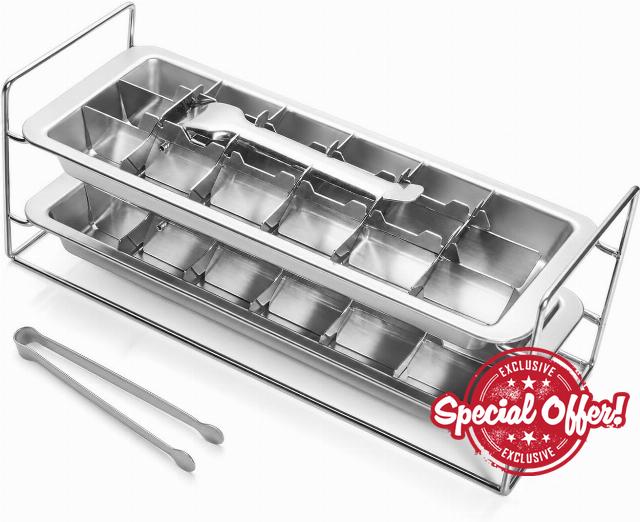 Double-layer Stainless Steel Ice Cube Tray