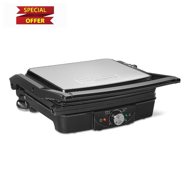 Amazon Basics Panini Press & Electric Indoor Grill with Adjustable Temperature Settings