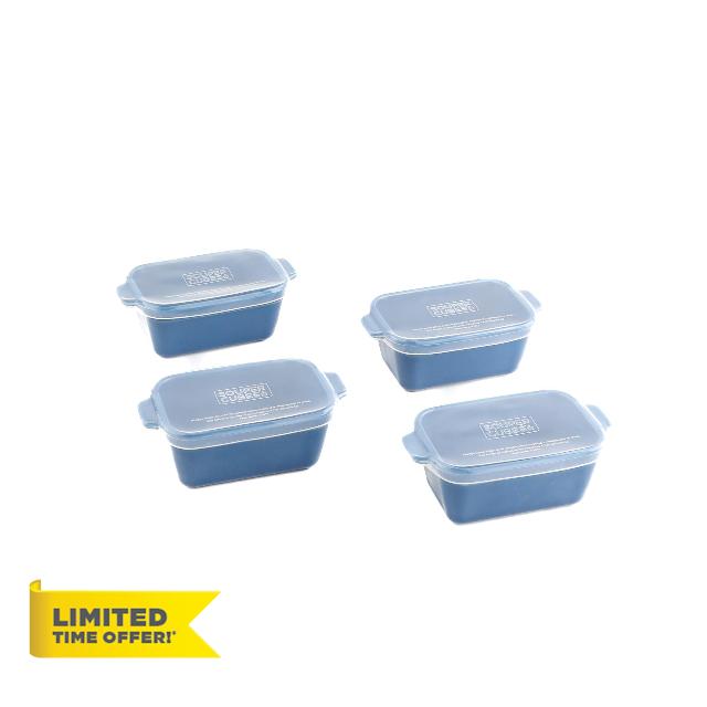 Souper Cubes 5"x3" Ceramic Baking Dishes with Lids