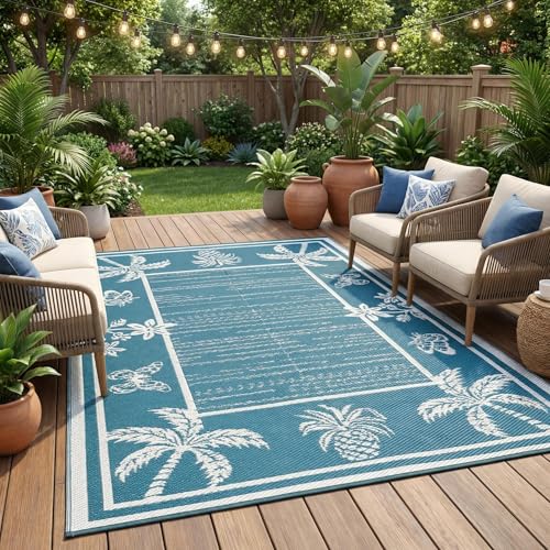 Reversible Plastic Straw Rug
