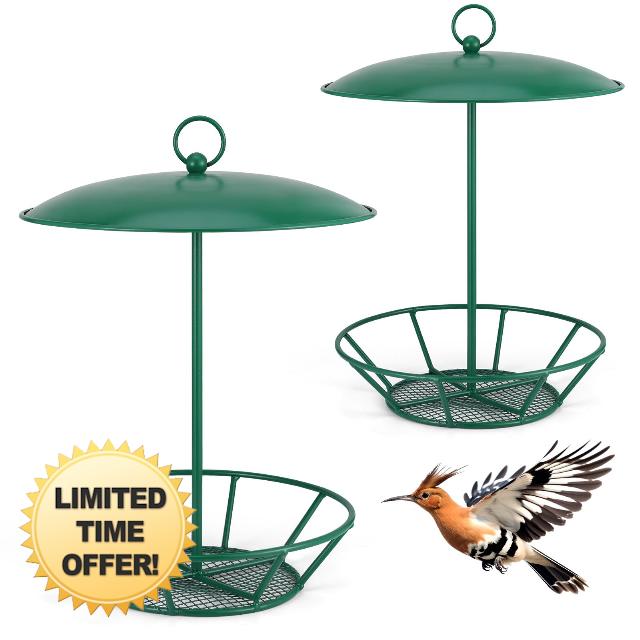 2 Pcs Suet Feeder Cylinder Bird Feeder S-6-2 Seed Cake Feeders Green Metal Feeders for Hanging Garden Backyard Outdoors Wild Birdfeeding