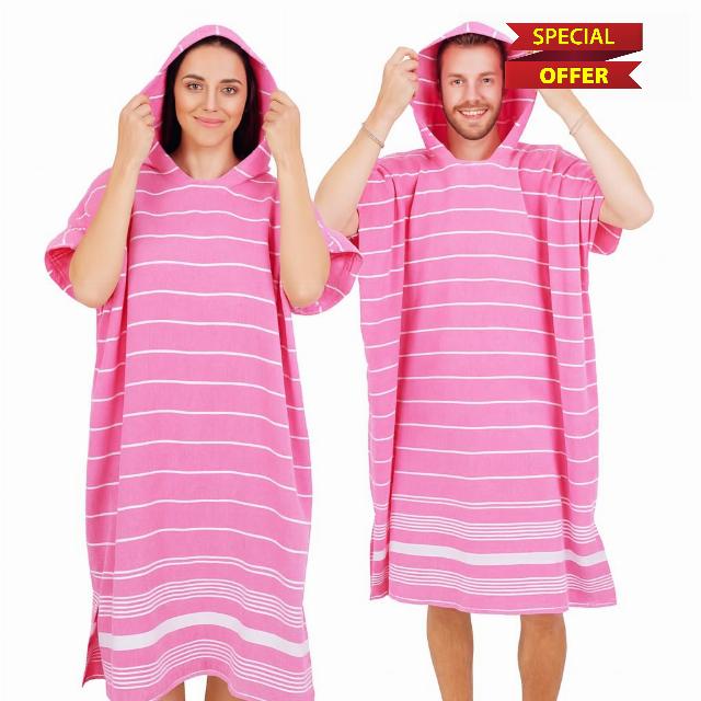 Premium Turkish Cotton Beach Poncho – Quick-Dry & Sand-Free