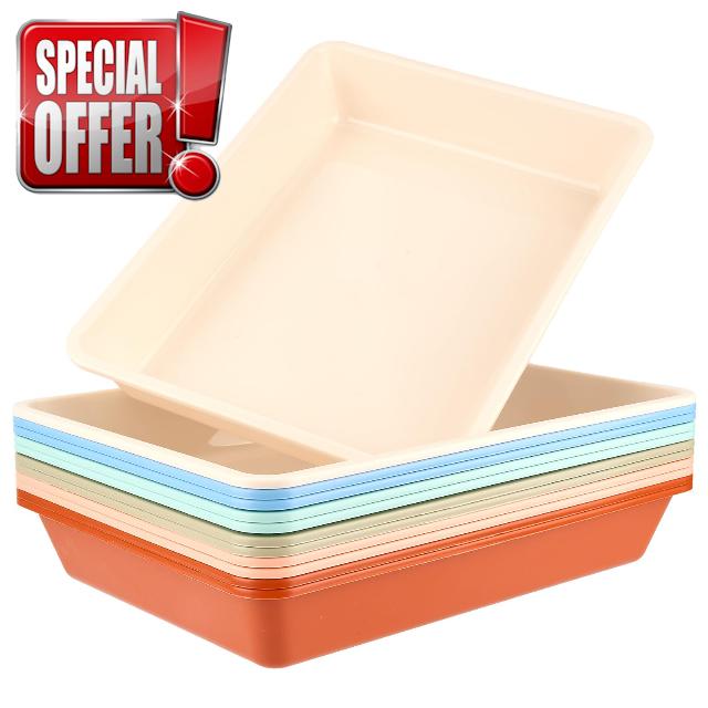 Defresit 12 Pcs Letter Size Flat Storage Paper Trays for Classroom                                                          Sturdy Stackable Plastic