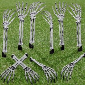 Black White | Realistic Arms with Ground Stakes for Outdoor Lawn