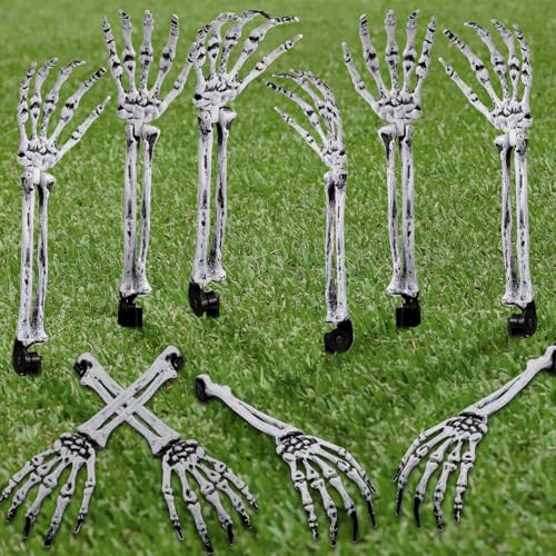 Black White | Realistic Arms with Ground Stakes for Outdoor Lawn