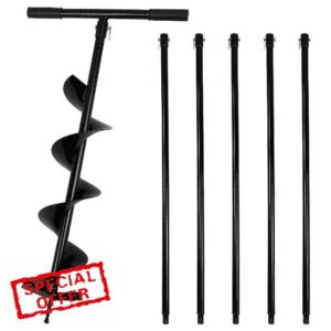 Lothee 228 Inch Steel Auger Well Drilling Kit for Garden Irrigation                                                          5.9 Inch Diameter Earth Auger