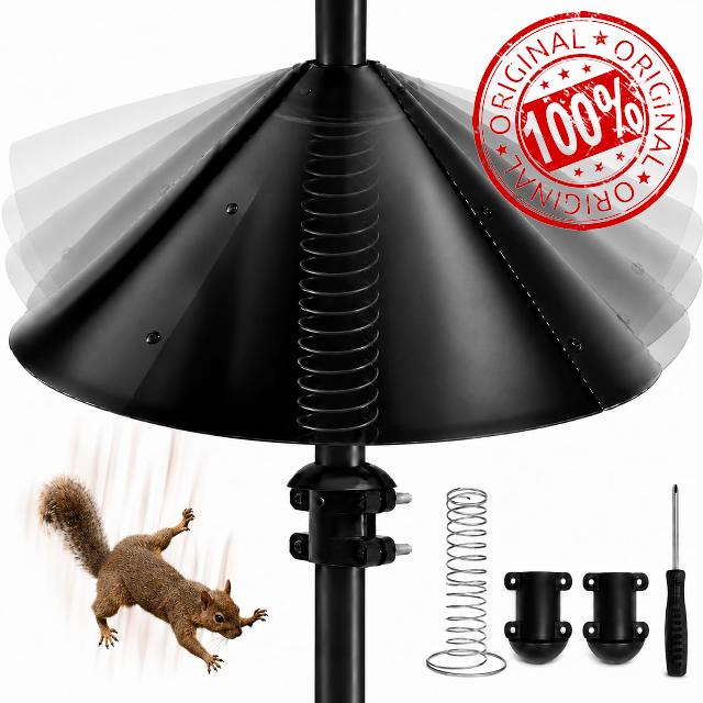 Metal Squirrel Baffle for Bird Feeder Pole with Spring