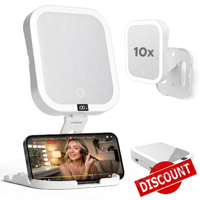 Travel Makeup Mirror with Lights