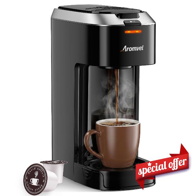 Single Serve Coffee Maker for K Cup Pods                                                          One Button Coffee Maker