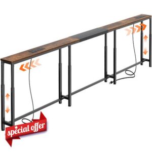 Huuger Narrow Console Table with Power Outlets & USB-C
