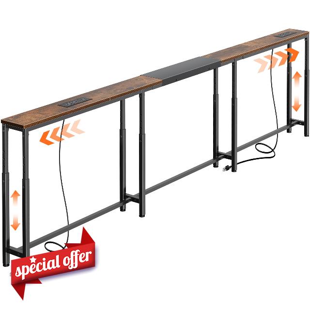 Huuger Narrow Console Table with Power Outlets & USB-C