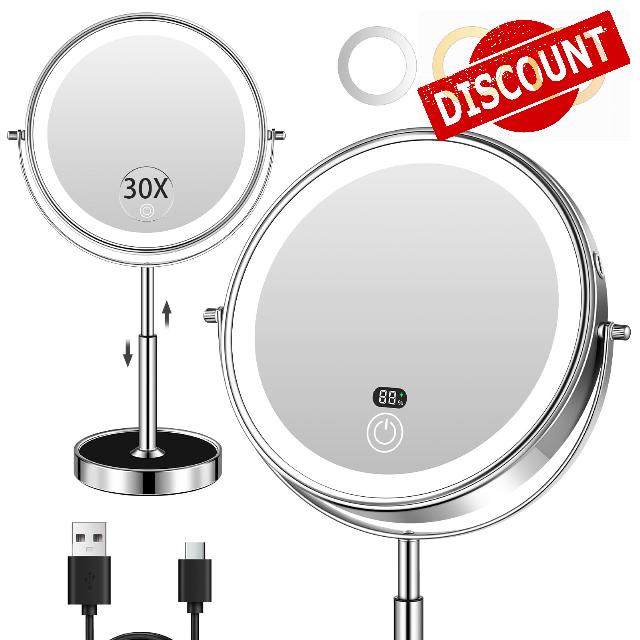 9" Lighted Makeup Mirror with Light