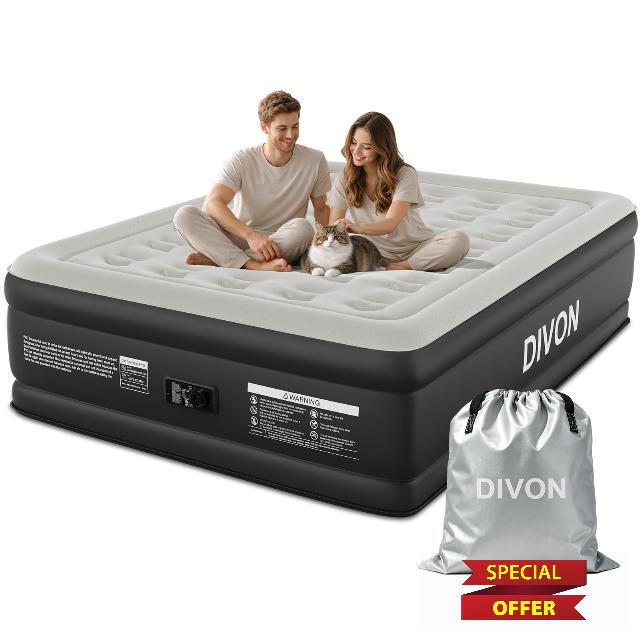 DIVON Queen Air Mattress with Built-in Pump