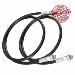 2Pcs 1/4" x 5Ft Auger Drill Hydraulic Hose Fit for 1.8 Ton Mini Excavator                                                          M14 x 1.5 Female to M18 x 1.5 Female Fittings