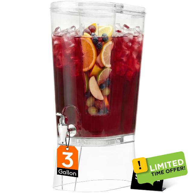 Lifewit 3 Gal Drink Dispenser with Fruit Infuser & Leak-Proof Spigot