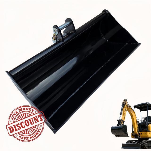 800mm/31.5 Plain Bucket Attachment for 0.8-2Ton Mini Excavator                                                          Thickened carbon steel/Newly designed pin shaft With Oil Filler Port