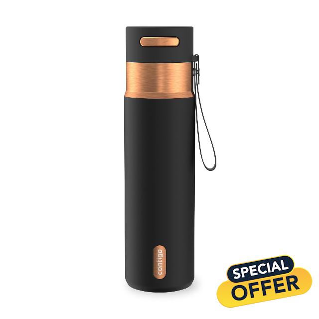 Contigo AutoSeal 24 oz Stainless Steel Vacuum-Insulated Water Bottle with Leakproof Push-Button Spout & Lock